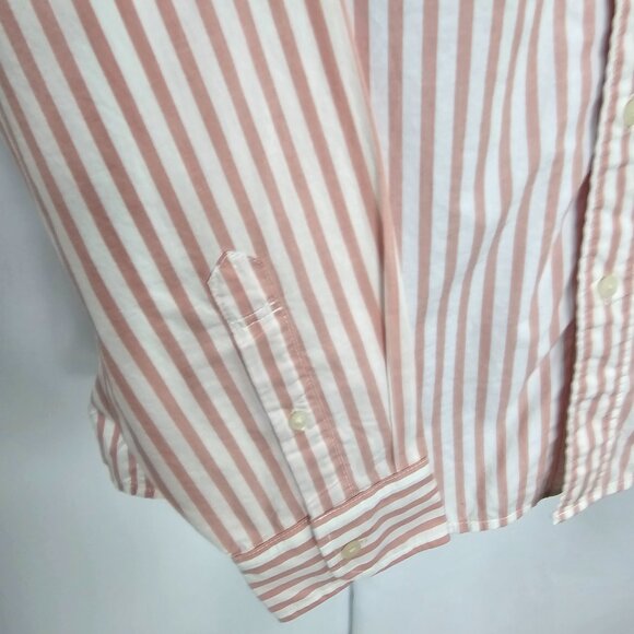 American Eagle Relaxed Fit Men's Pink Striped Button Down Shirt Size M - Picture 7 of 13
